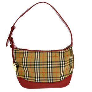 BURBERRY BEIGE RED HOUSE CHECK TOTE HANDBAG NQ02296 BN02